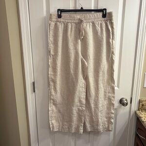 TALL J. Crew Natural Linen Wide Leg Pants XL Tall